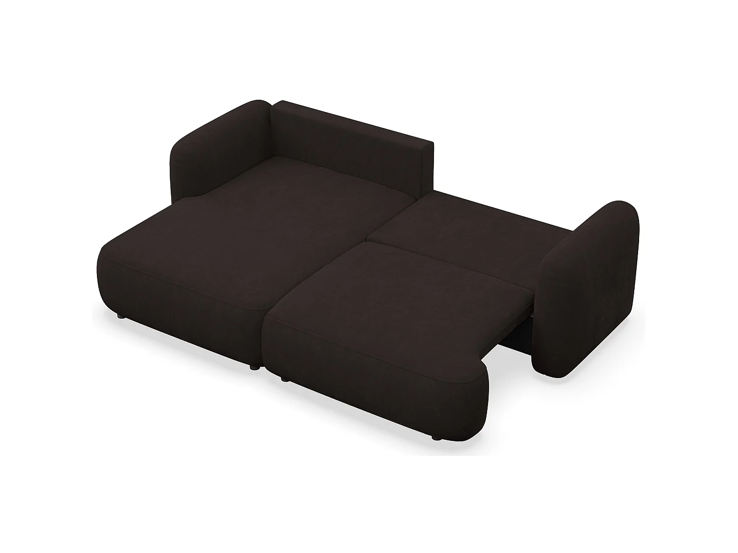 Canapé d'angle convertible – Angle à gauche - chenille marron – TVOYA
