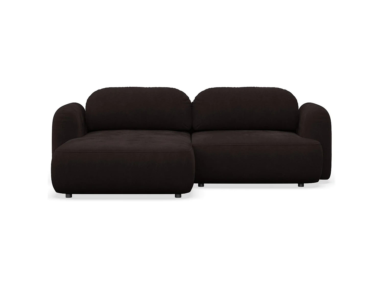 Canapé d'angle convertible – Angle à gauche - chenille marron – TVOYA