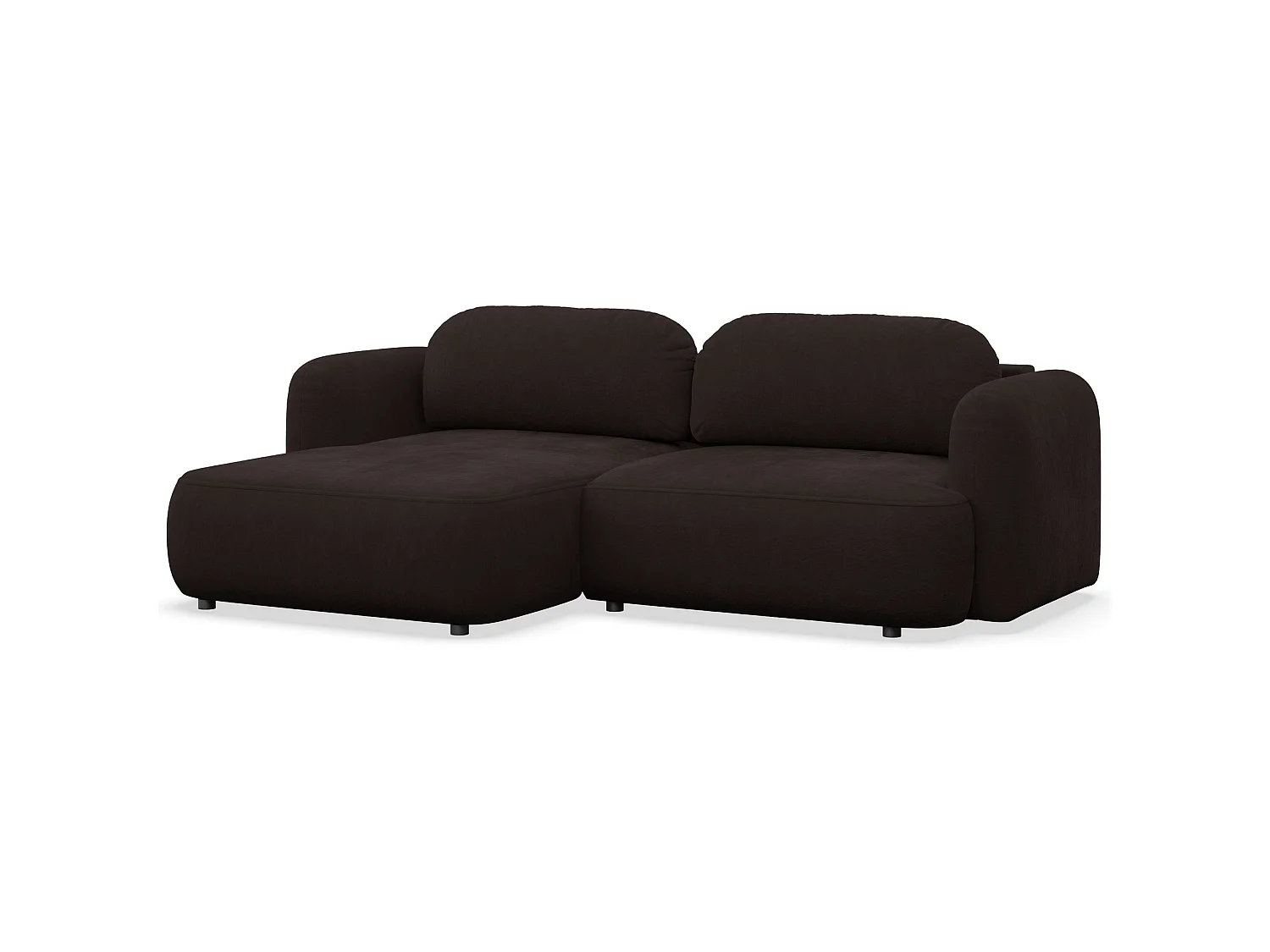 Canapé d'angle convertible – Angle à gauche - chenille marron – TVOYA