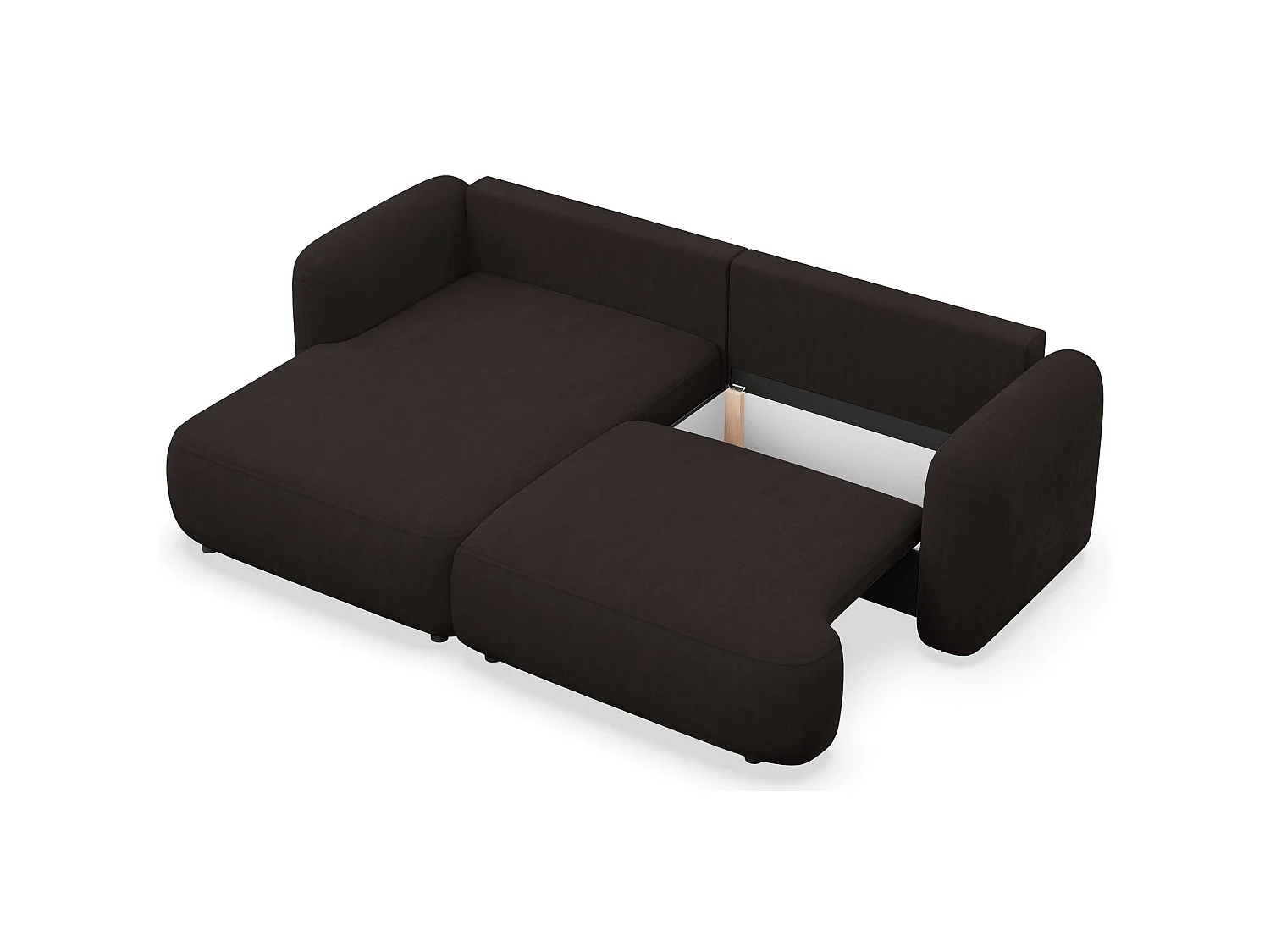 Canapé d'angle convertible – Angle à gauche - chenille marron – TVOYA