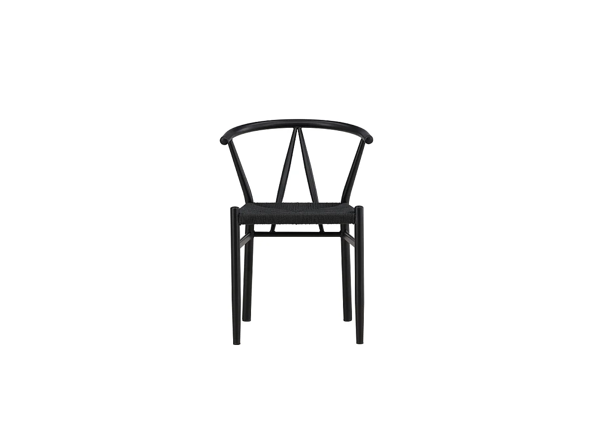 Chaise en Assise Tressée "Alfons" 72cm Noir