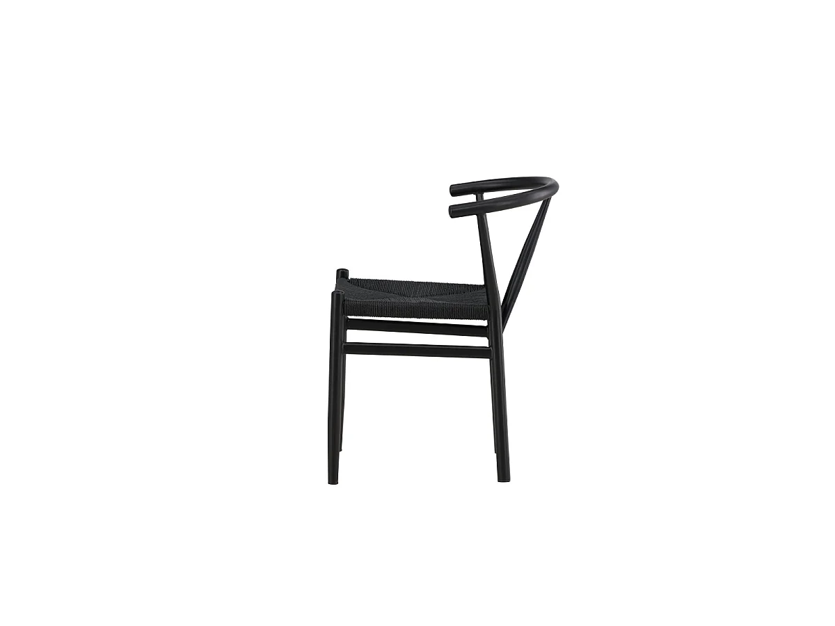 Chaise en Assise Tressée "Alfons" 72cm Noir