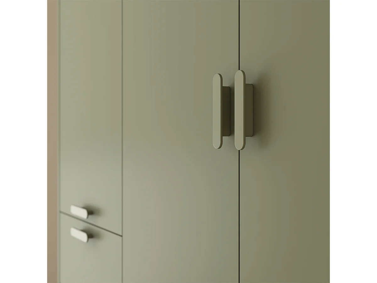 Armoire 4 portes 6 tiroirs Sandy Vert