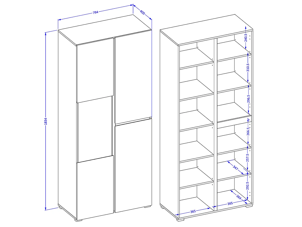 Lilia White 2-Door China Cabinet