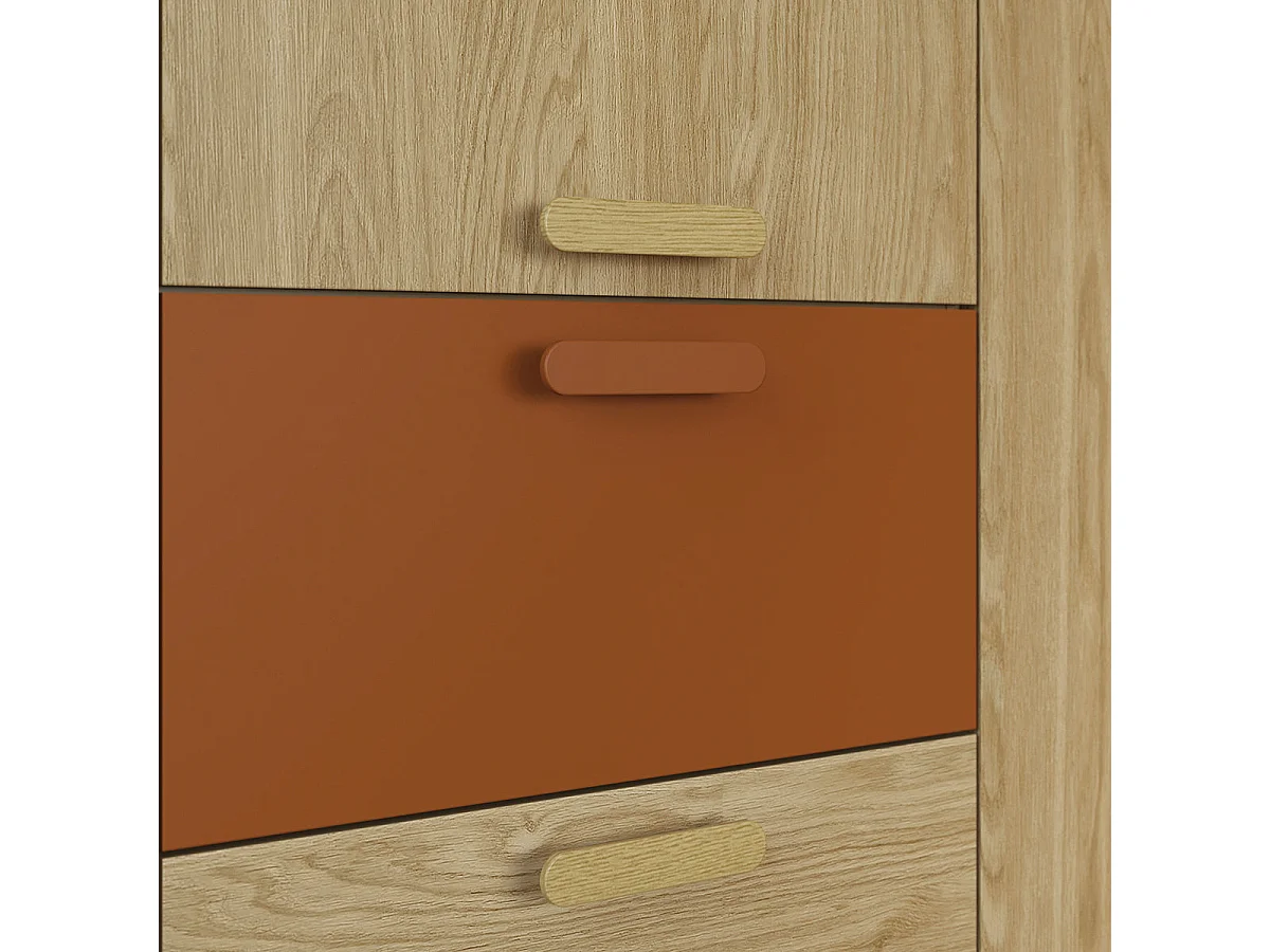 Armoire 4 portes 6 tiroirs Sandy Bois