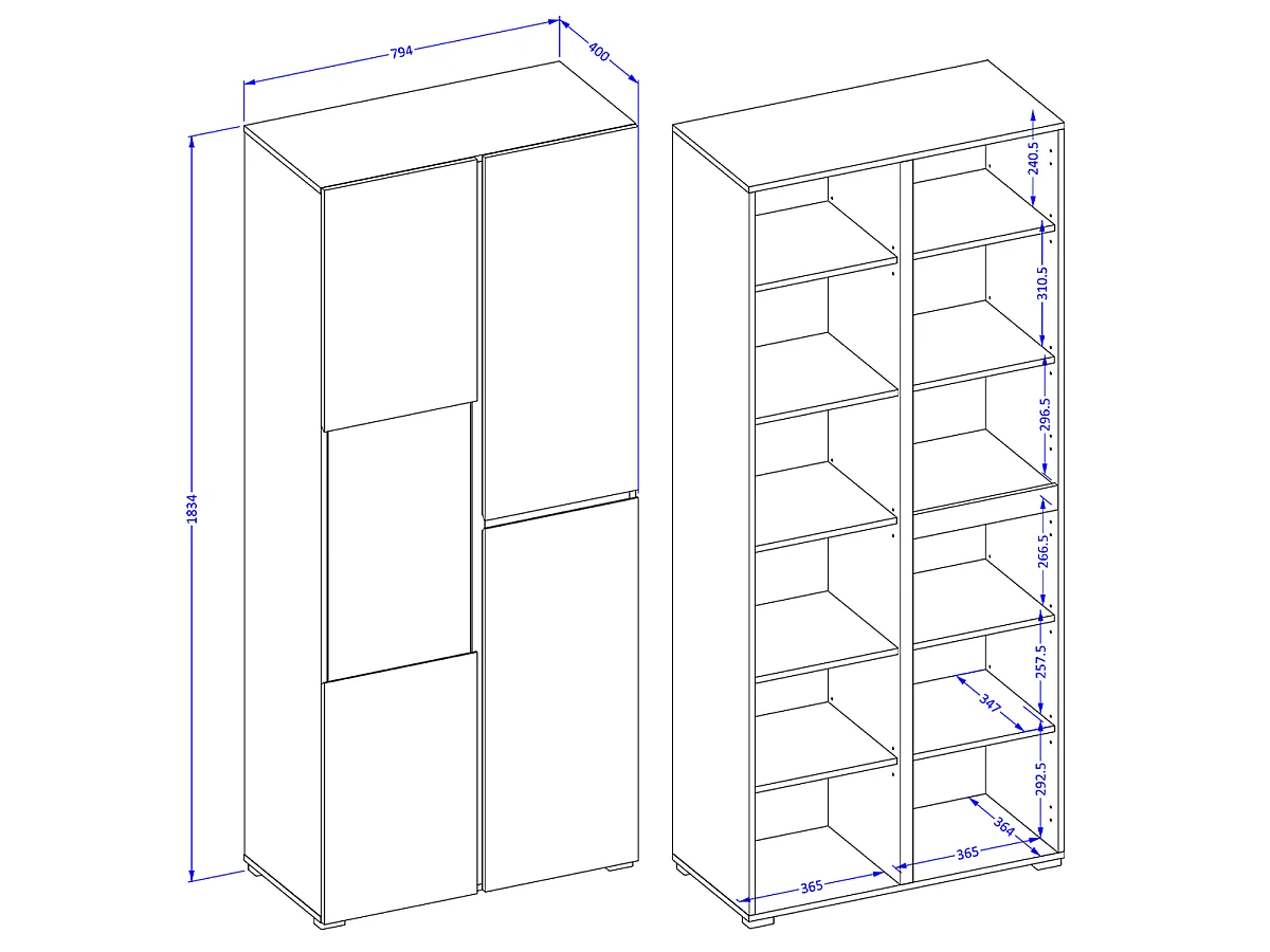 Vaisselier 2 portes Lilia Vert