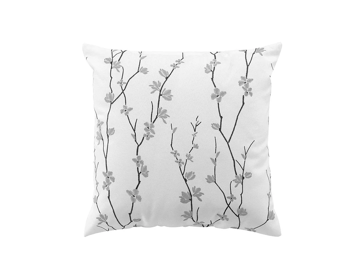 Coussin Déco Imprimé "Sakura" 45x45cm Blanc