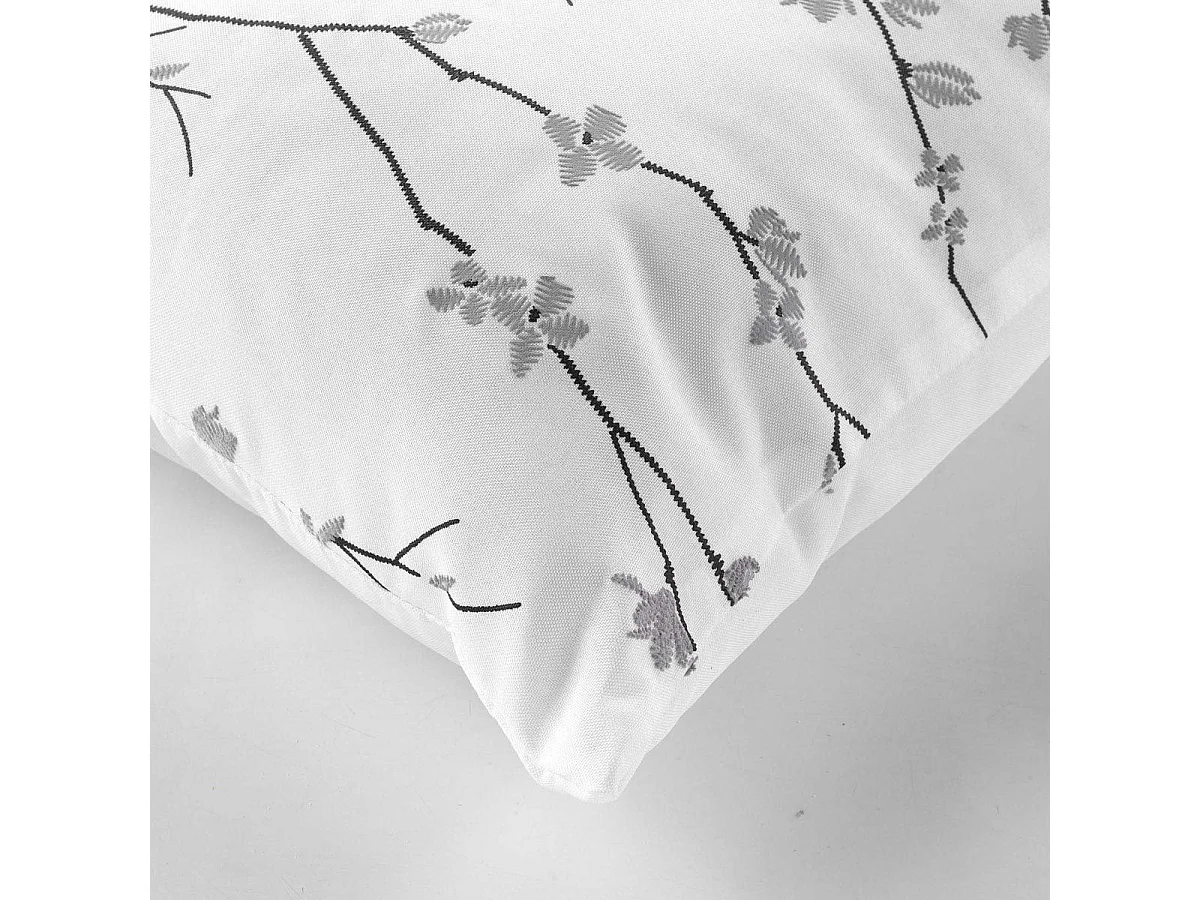 Coussin Déco Imprimé "Sakura" 45x45cm Blanc