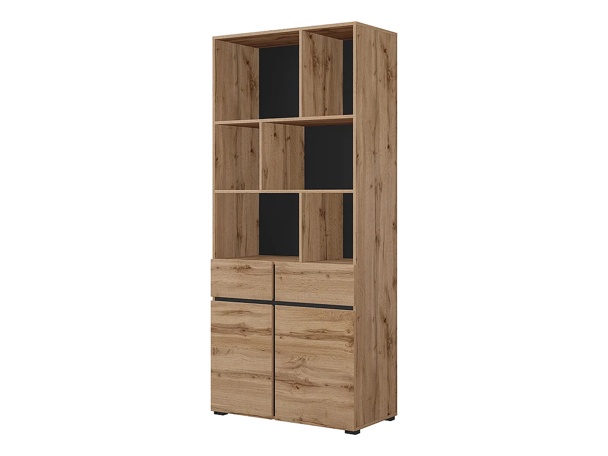 2-Door 1-Drawer Bookcase Lilia Wood