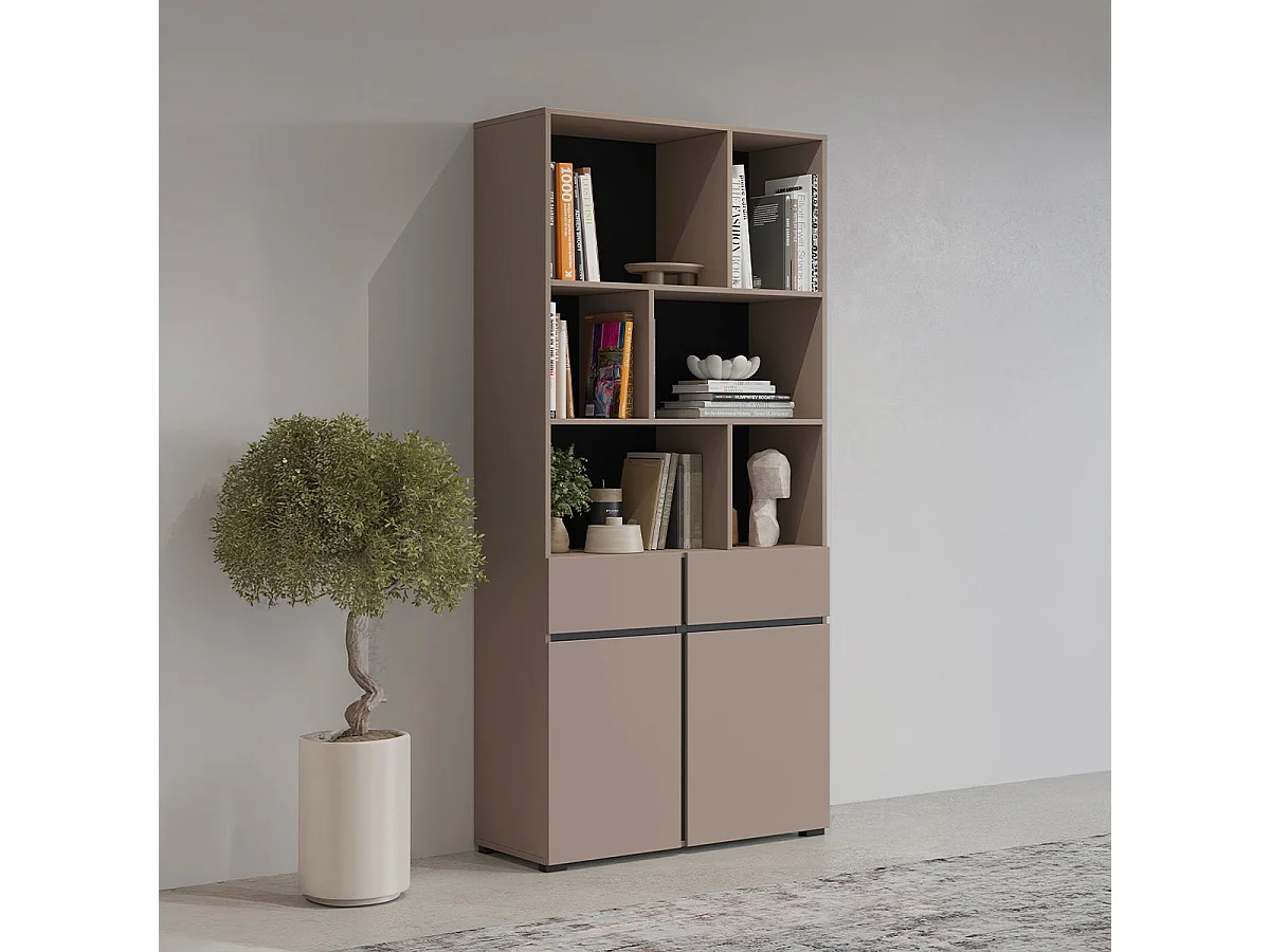 Liberia 2 ante 1 cassetto Lilia taupe 190cm