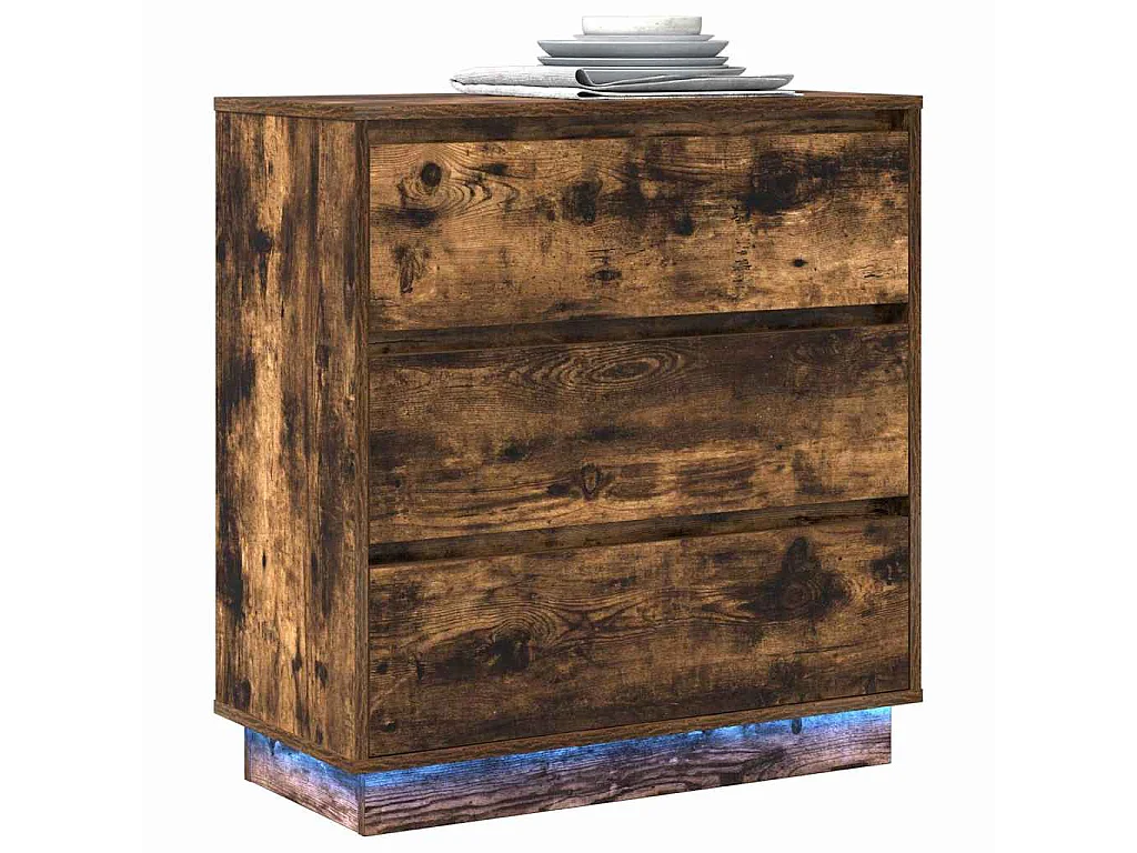 Table de chevet avec tiroir Chêne fumé 71 x 34,5 x 75 cm