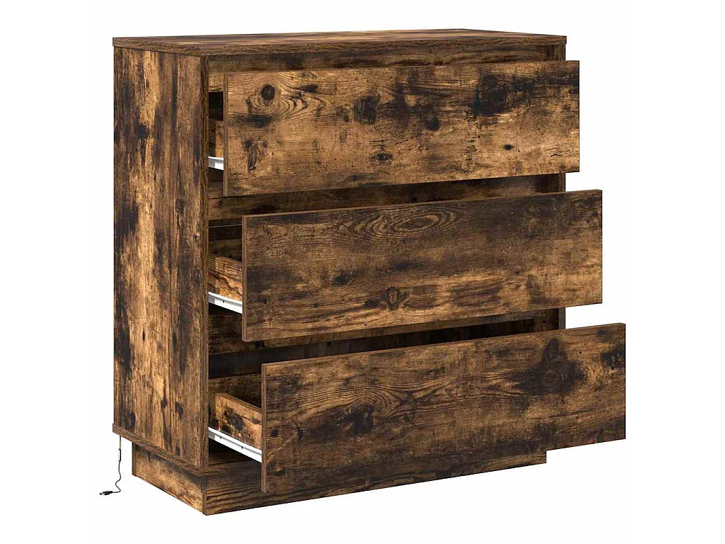 Table de chevet avec tiroir Chêne fumé 71 x 34,5 x 75 cm
