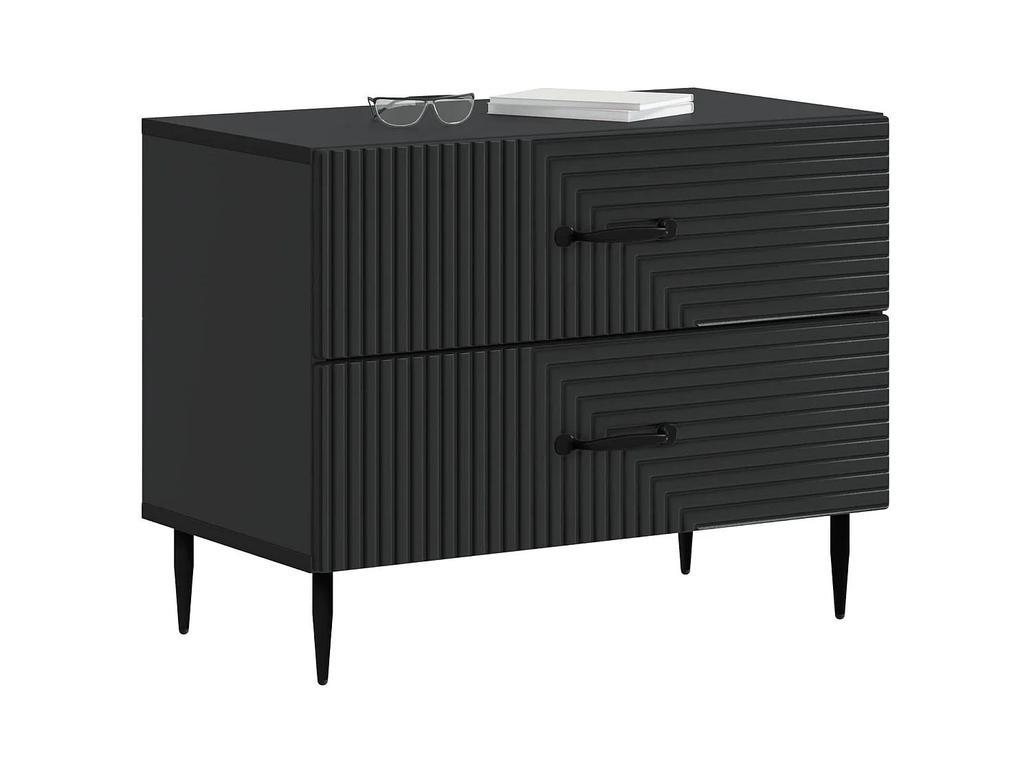Table de chevet Noir 62 x 34,5 x 47,5 cm Bois d'ingénierie