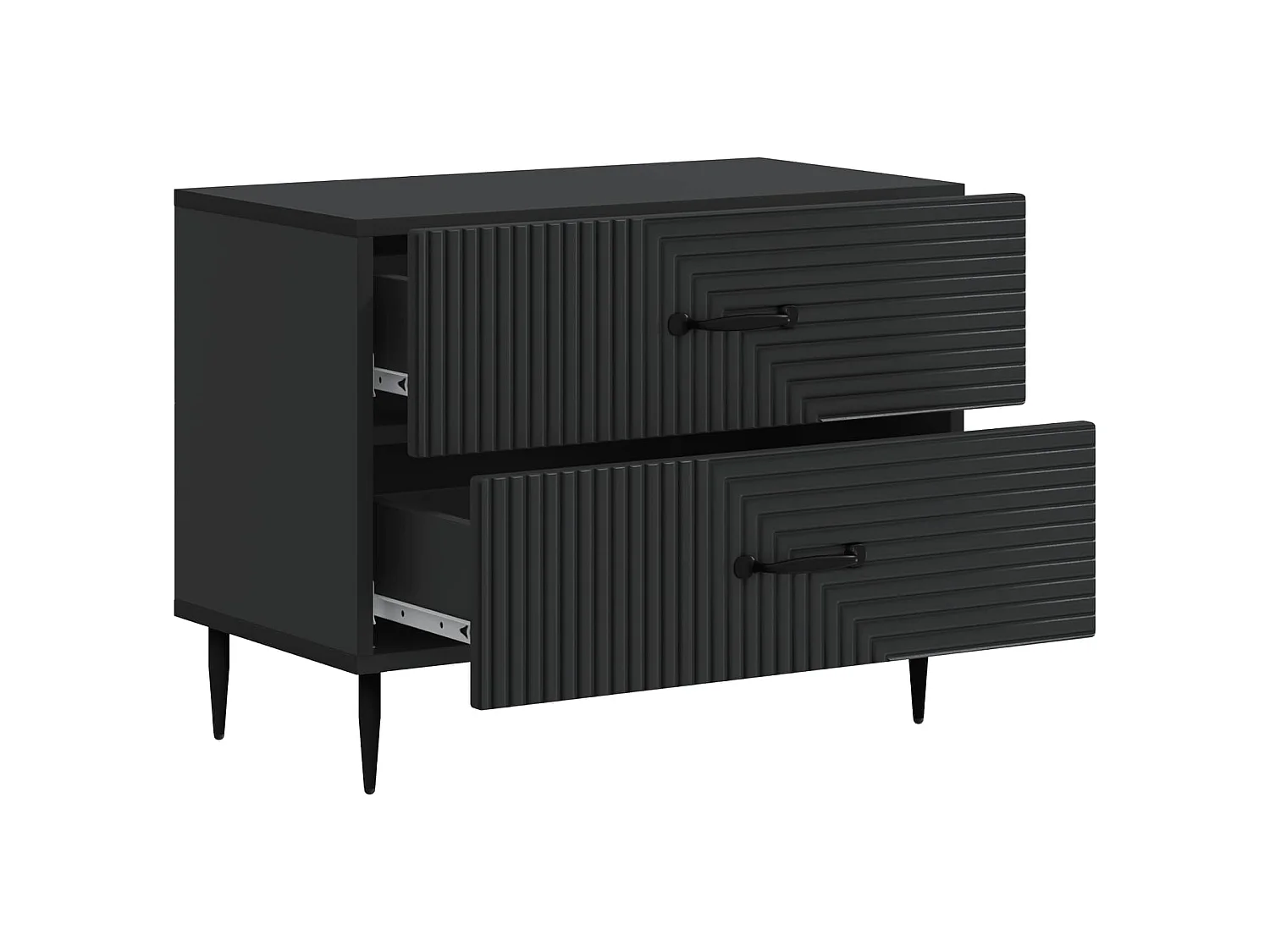 Table de chevet Noir 62 x 34,5 x 47,5 cm Bois d'ingénierie