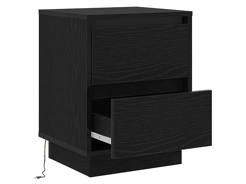 Armario de Noche Negro 39 x 34.5 x 50 cm Madera contrachapada