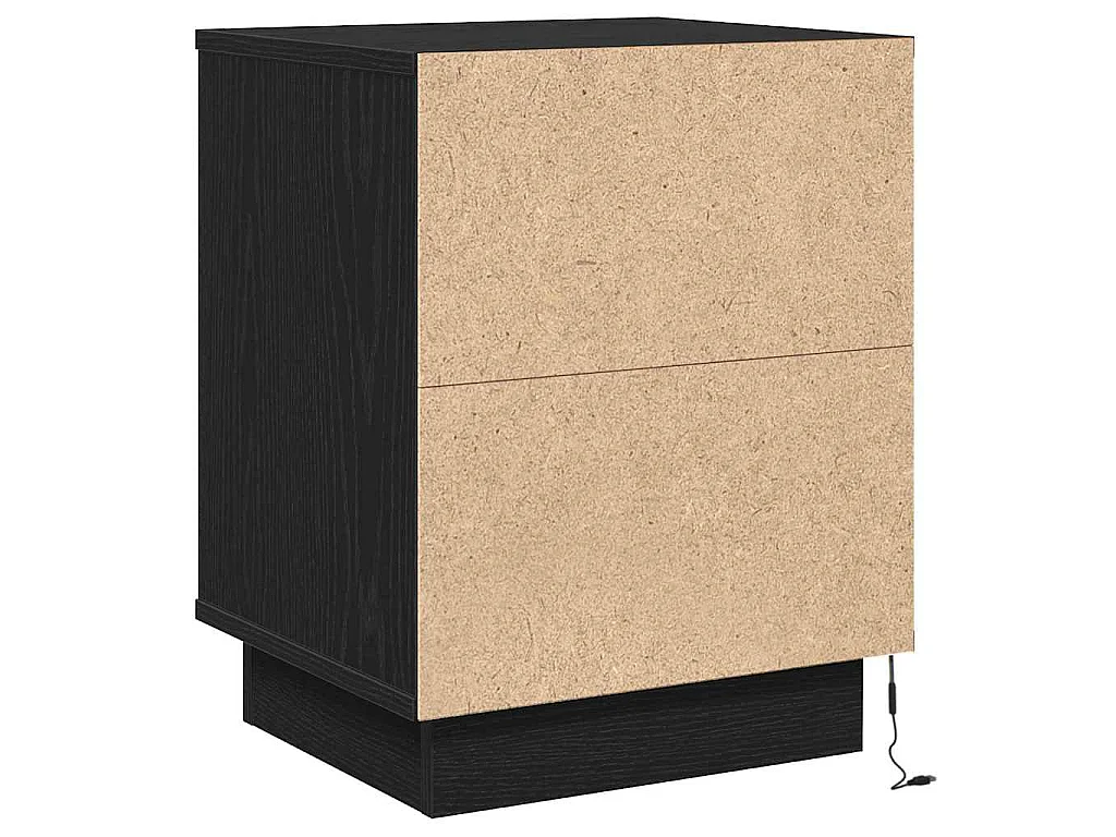 Armario de Noche Negro 39 x 34.5 x 50 cm Madera contrachapada