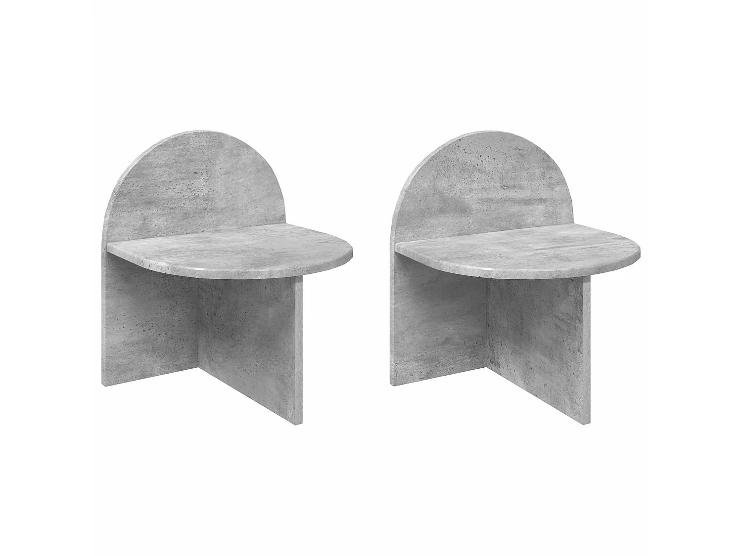 Table de chevet 2 pièces Gris béton 40 x 35,5 x 45,5 cm