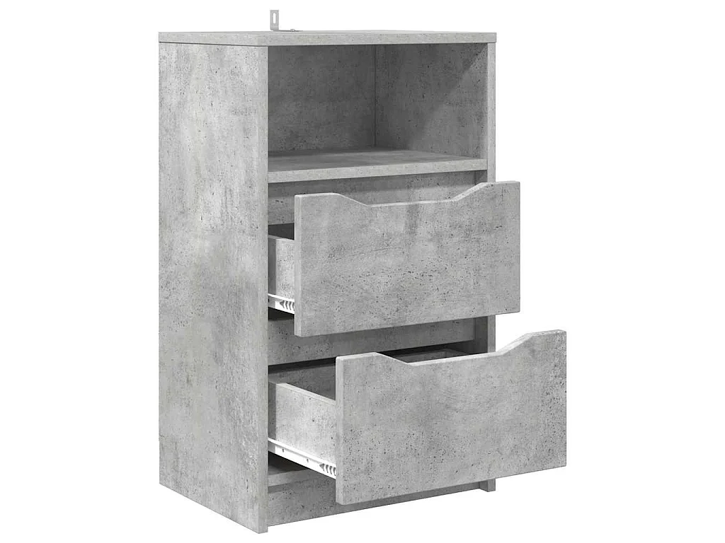 Mesas de noche con cajón 2 piezas Gris Concreto 40 x 30 x 467 cm