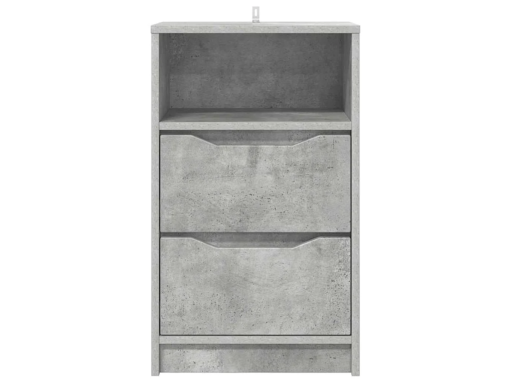Mesas de noche con cajón 2 piezas Gris Concreto 40 x 30 x 467 cm