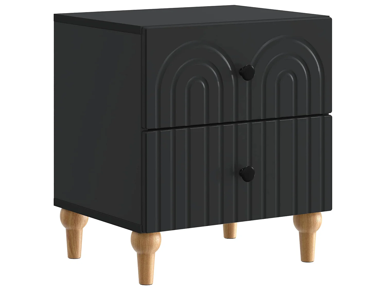 Table de chevet Noir 43 x 34,5 x 48 cm Bois d'ingénierie