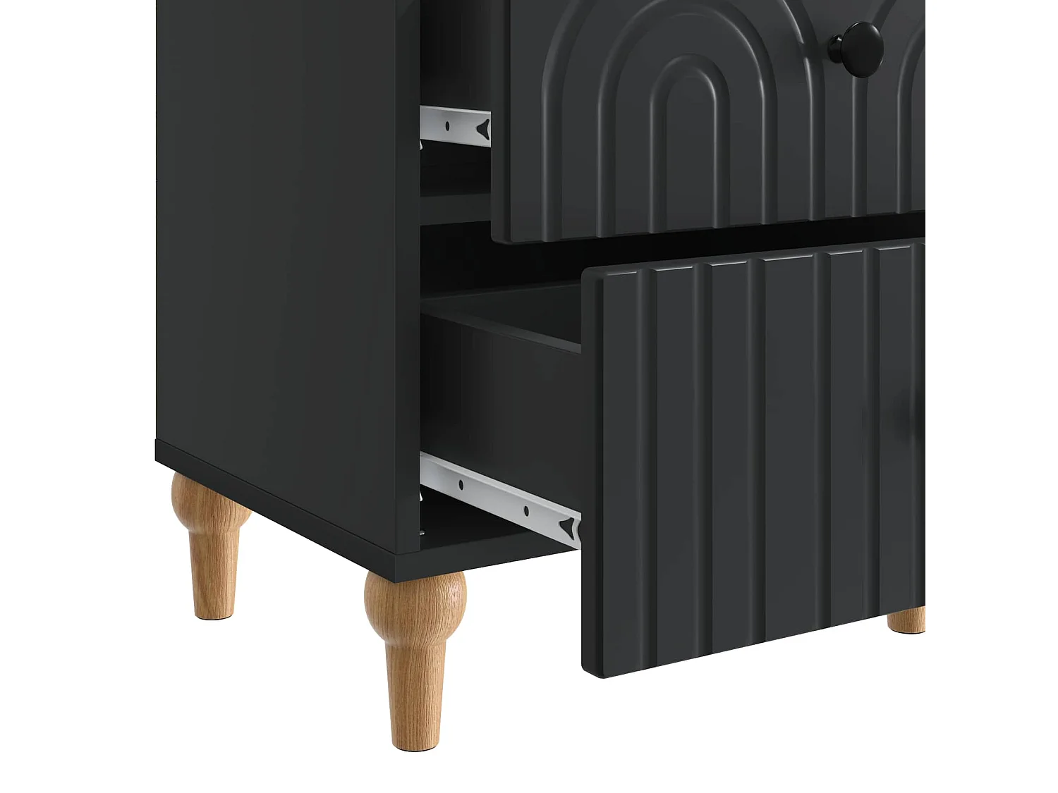 Table de chevet Noir 43 x 34,5 x 48 cm Bois d'ingénierie