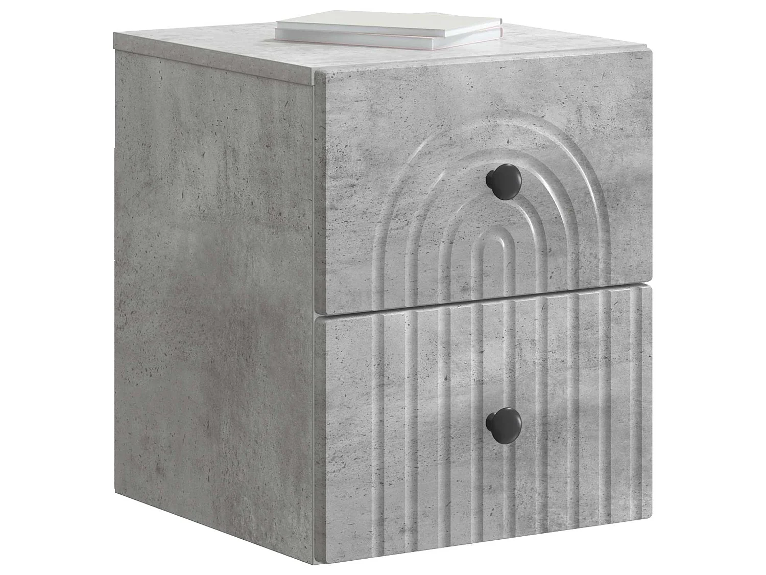 Table de chevet mural 2 pièces Gris béton 33 x 34,5 x 40 cm