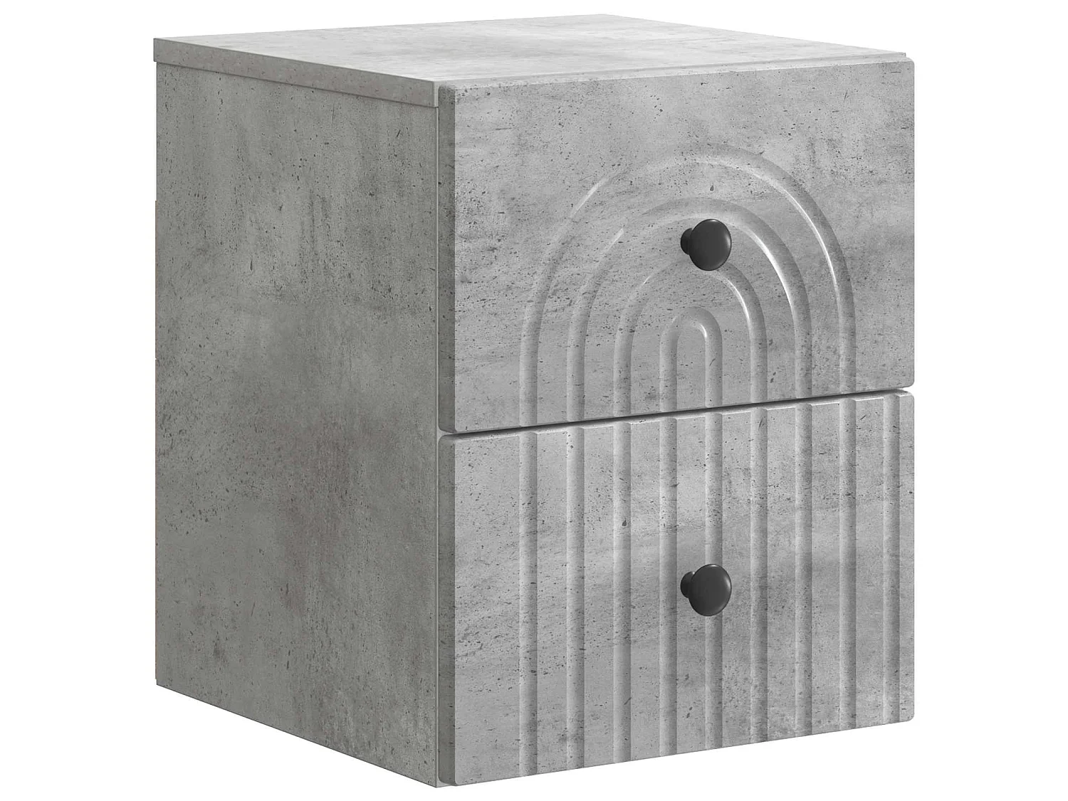 Table de chevet mural 2 pièces Gris béton 33 x 34,5 x 40 cm