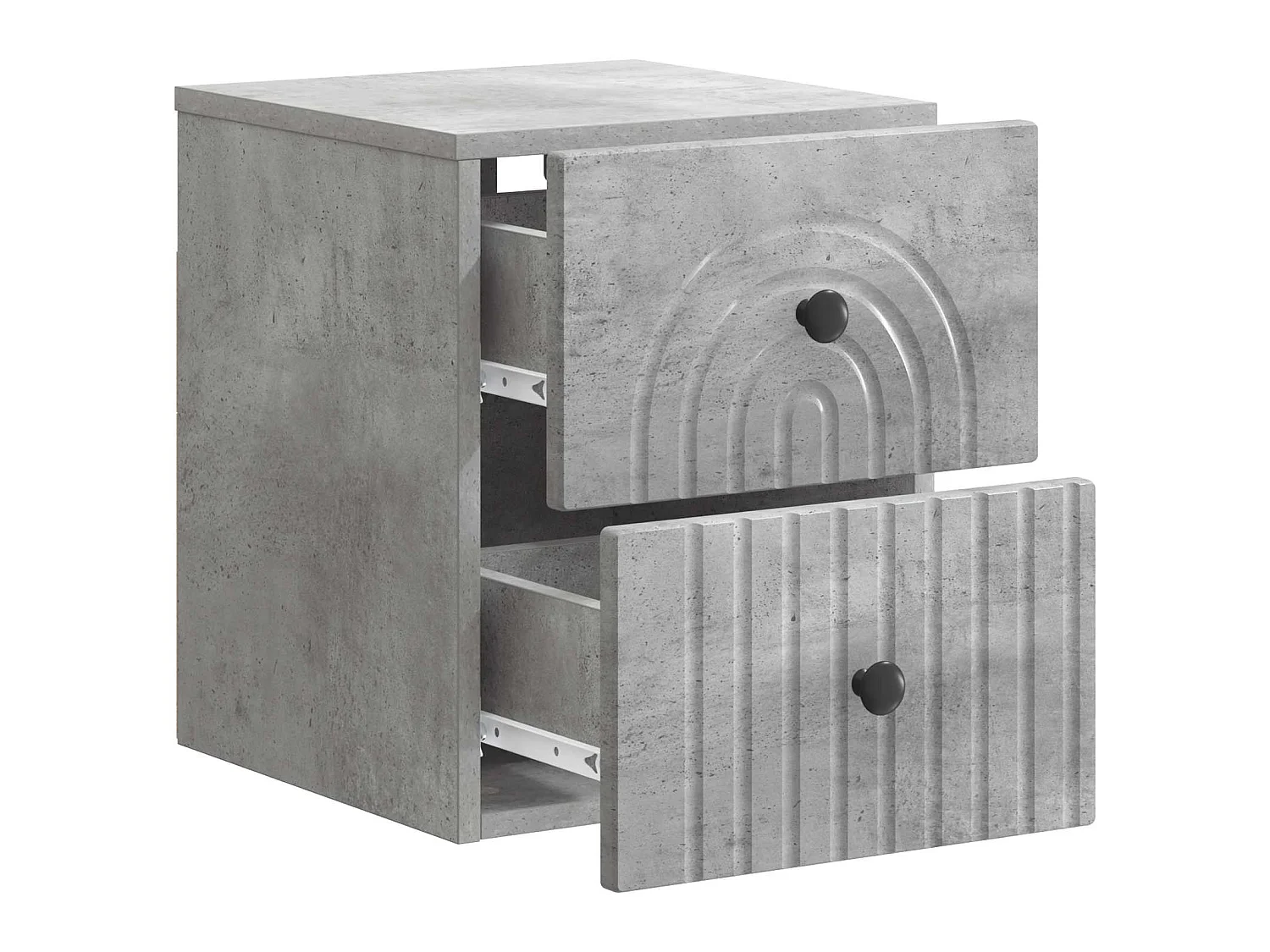 Table de chevet mural 2 pièces Gris béton 33 x 34,5 x 40 cm