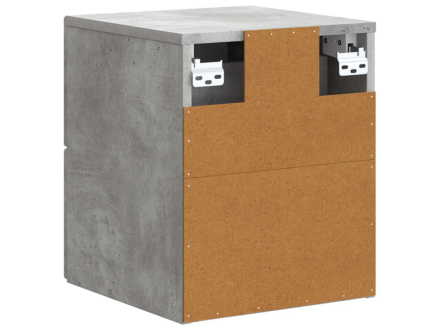 Table de chevet mural 2 pièces Gris béton 33 x 34,5 x 40 cm