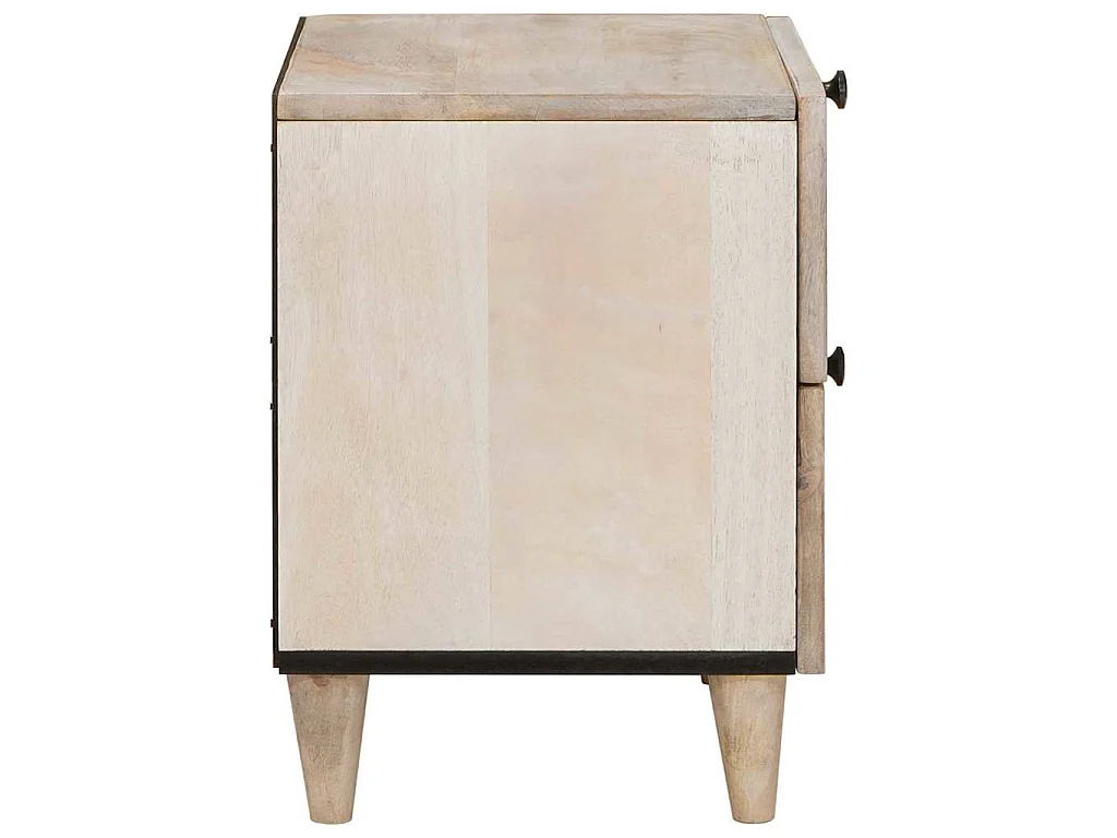 Mesa de Noche Beige 40 x 33 x 46 cm madera maciza de mango