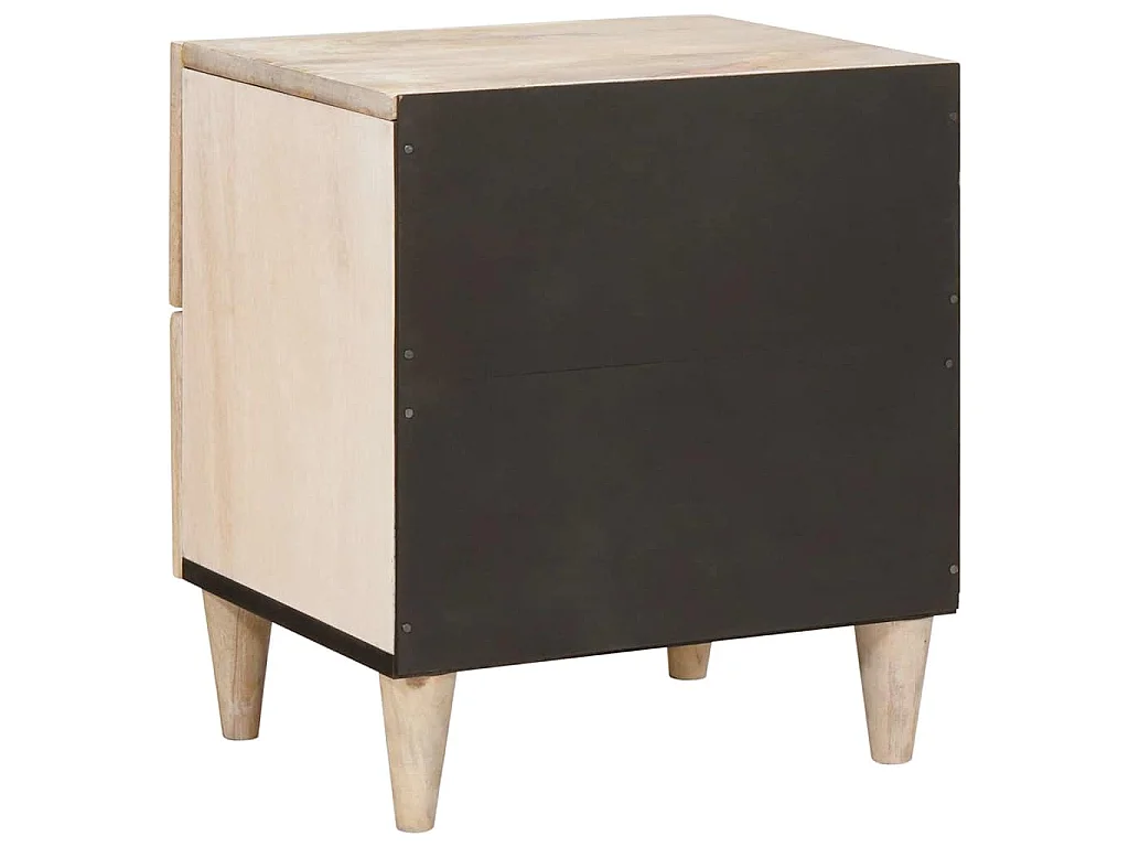 Mesa de Noche Beige 40 x 33 x 46 cm madera maciza de mango