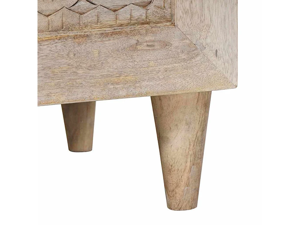 Mesa de Noche Beige 40 x 33 x 46 cm madera maciza de mango