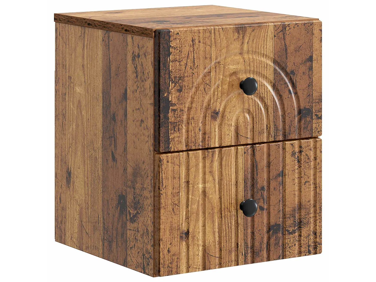 Table de chevet mural 2 pièces Bois ancien 33 x 34,5 x 40 cm