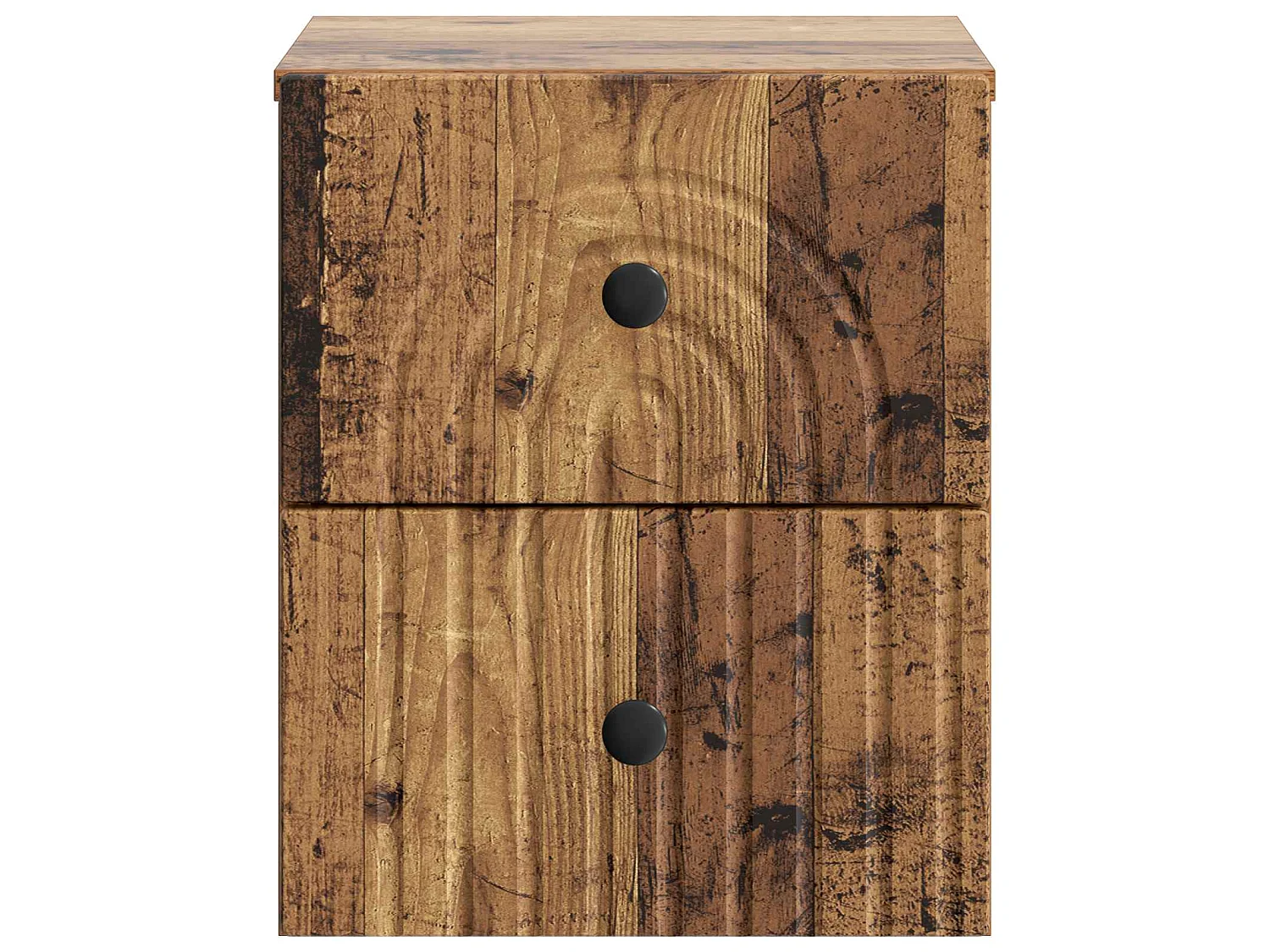 Table de chevet mural 2 pièces Bois ancien 33 x 34,5 x 40 cm