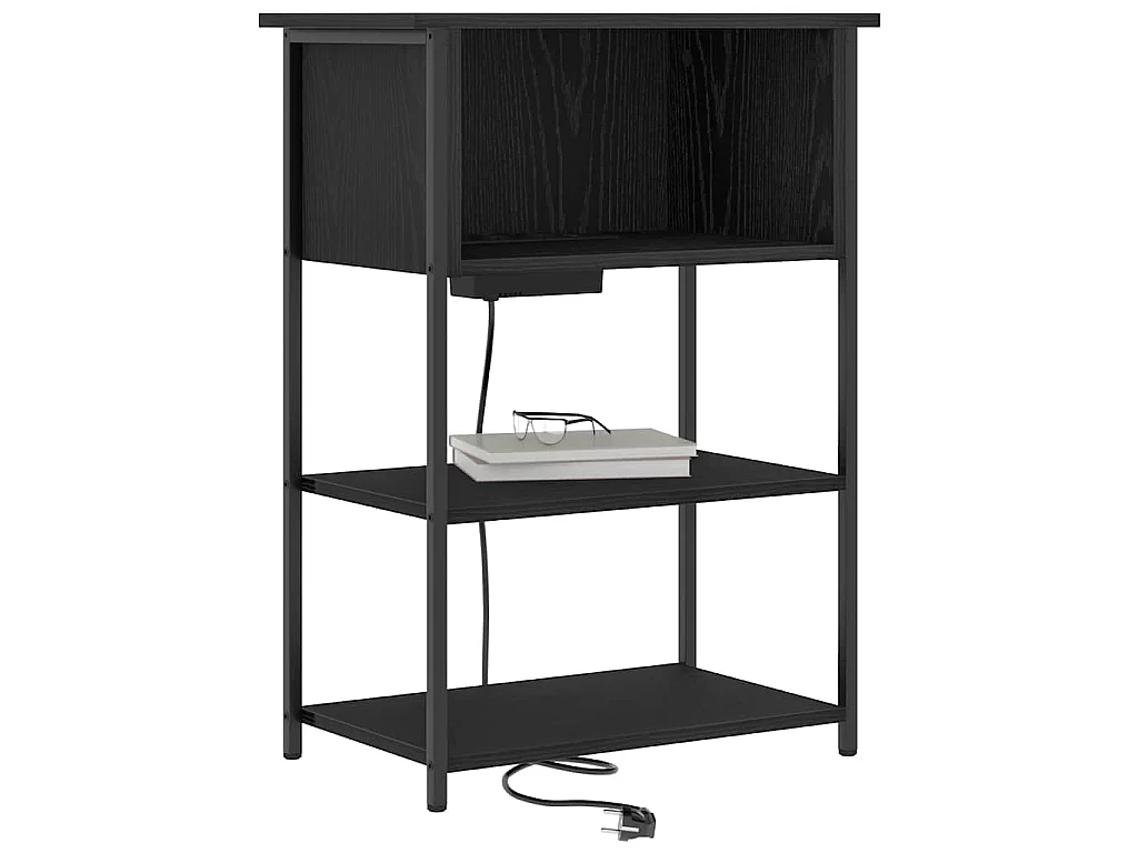 Armario de Noche Roble negro 55 x 31 x 76 cm