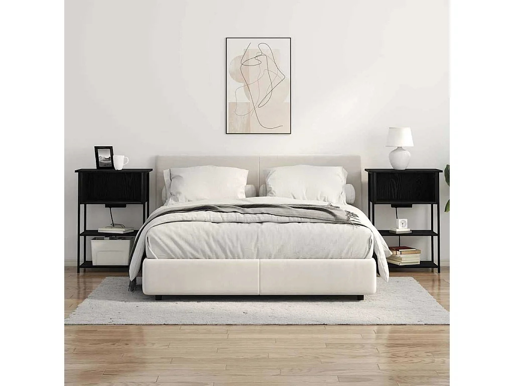 Armario de Noche Roble negro 55 x 31 x 76 cm