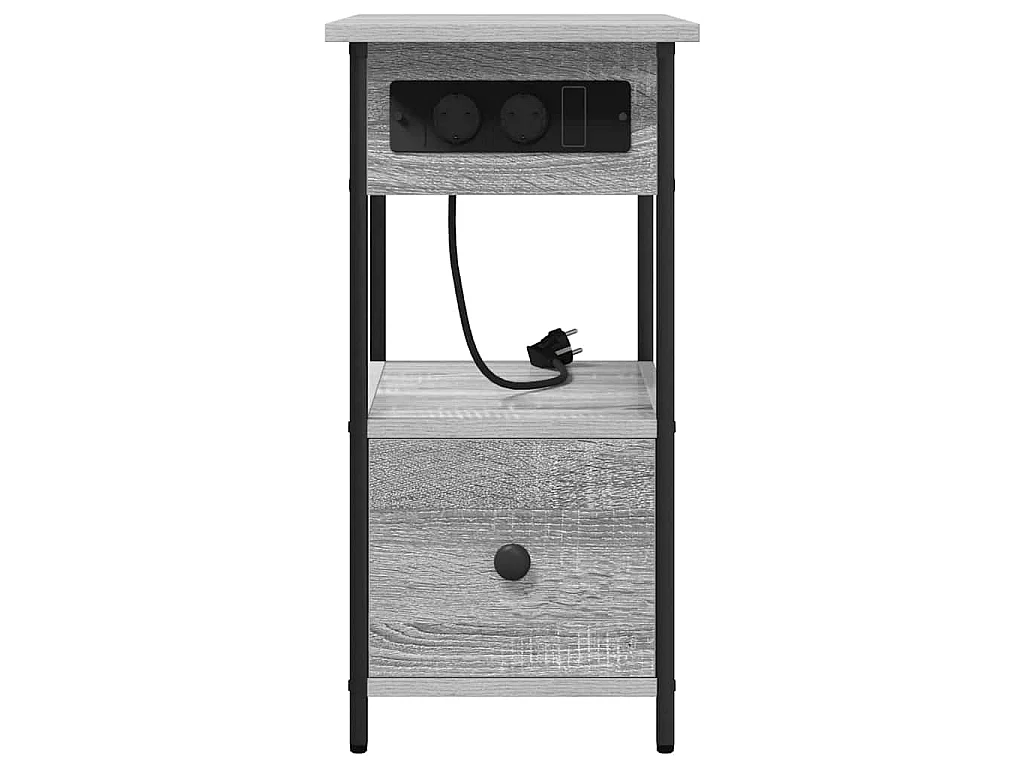 Armario de Noche con cajón Gris sonoma 60 x 30 x 61 cm