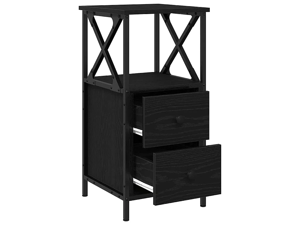 Table de chevet 2 pièces Chêne noir 34 x 35,5 x 70 cm