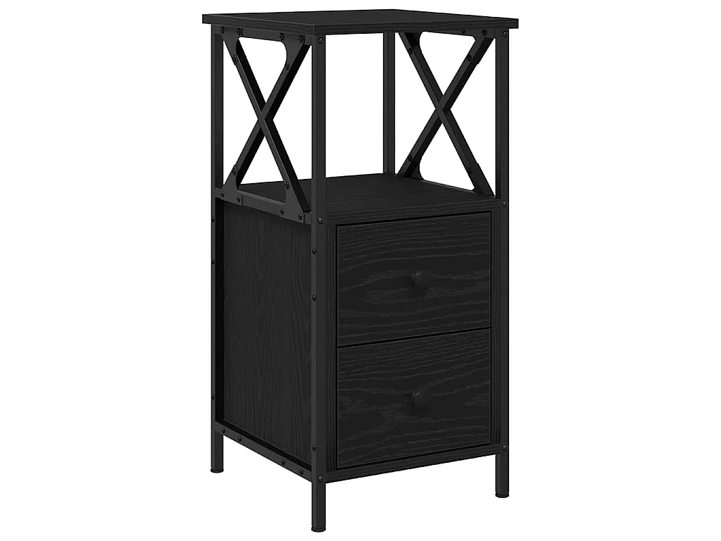 Table de chevet 2 pièces Chêne noir 34 x 35,5 x 70 cm
