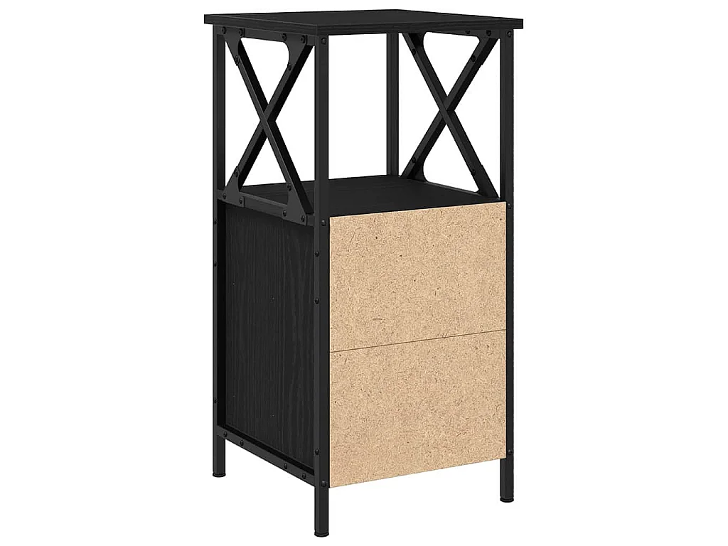 Table de chevet 2 pièces Chêne noir 34 x 35,5 x 70 cm