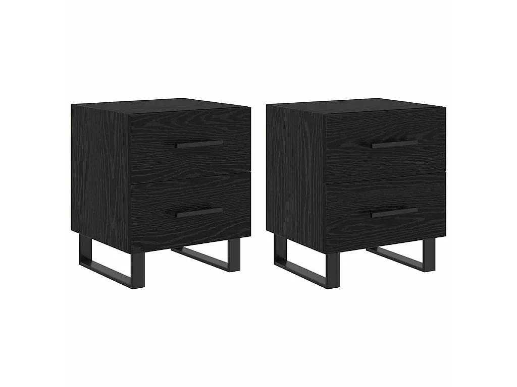 Cajoneras de Noche 2 piezas Roble negro 40 x 35 x 47.5 cm