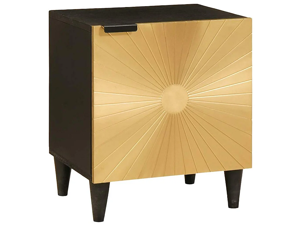 Table de chevet 2 pièces Noir et or 40 x 33,5 x 46 cm