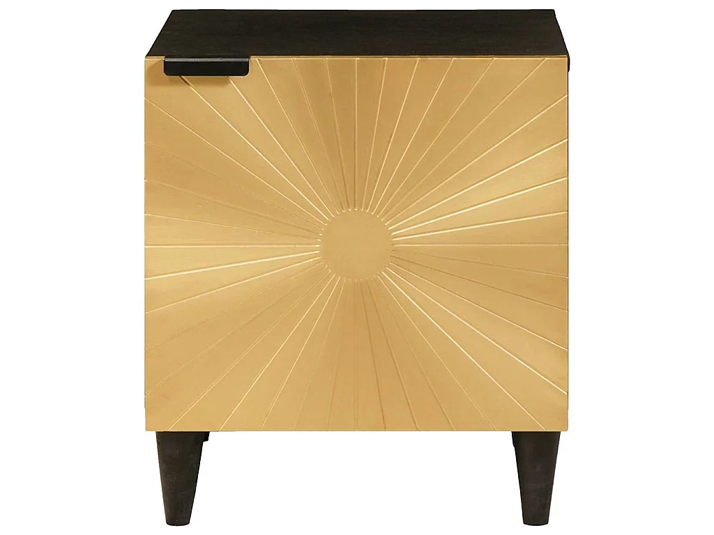 Table de chevet 2 pièces Noir et or 40 x 33,5 x 46 cm