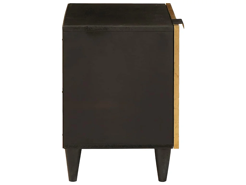 Table de chevet 2 pièces Noir et or 40 x 33,5 x 46 cm