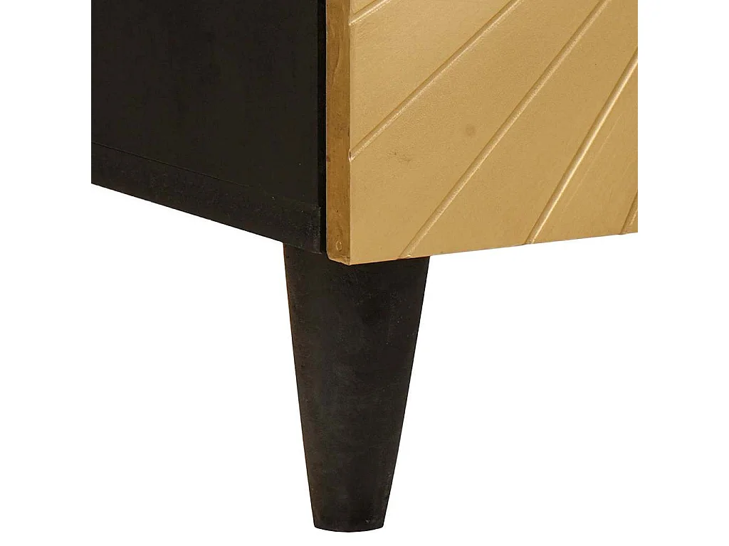 Table de chevet 2 pièces Noir et or 40 x 33,5 x 46 cm