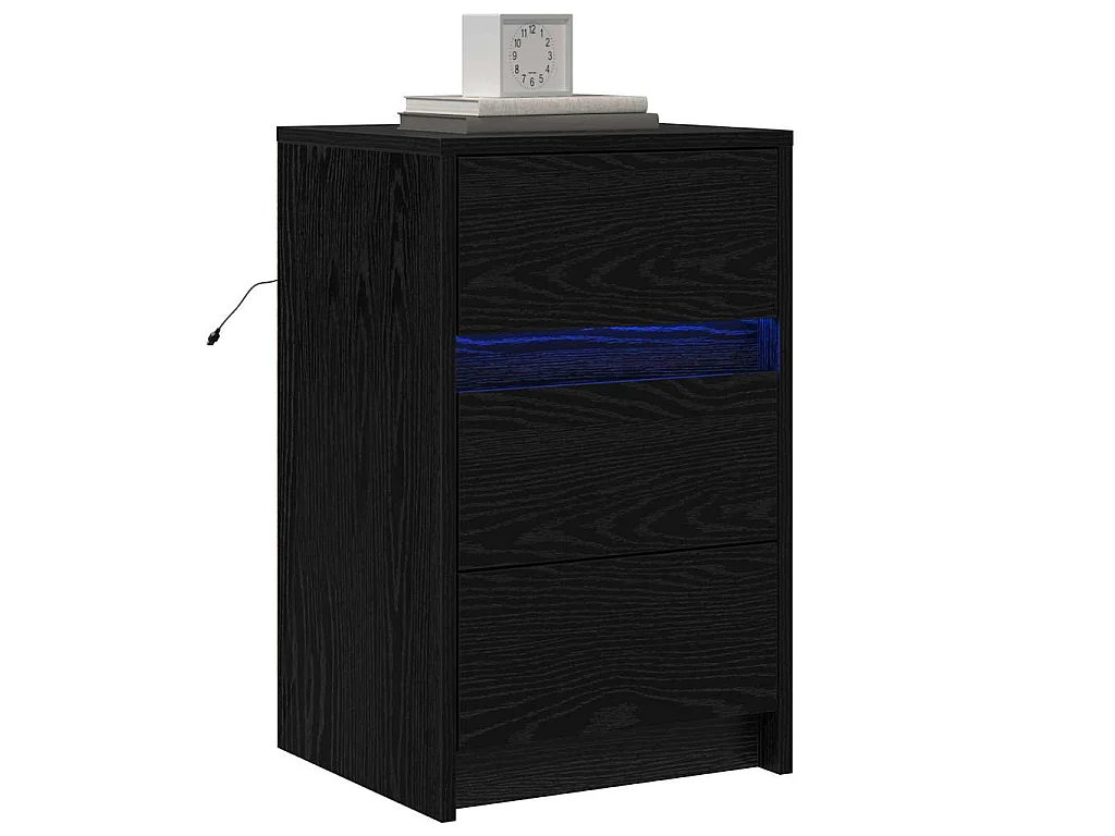 Armario de Noche con cajón con Roble negro 38 x 34 x 61 cm