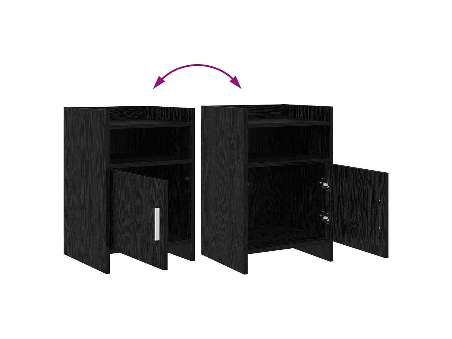 Tables de chevet 2 pièces Chêne noir 40 x 36 x 60 cm
