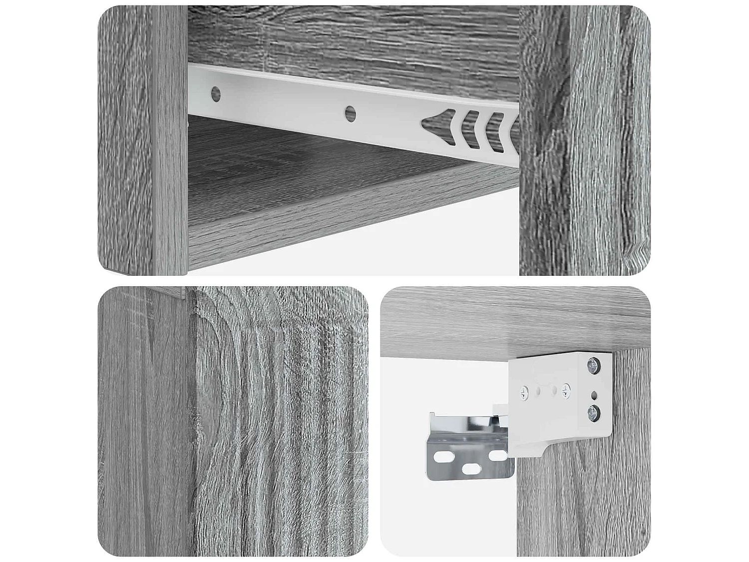 Table de chevet avec tiroir Sonoma gris 49 x 34,5 x 20 cm