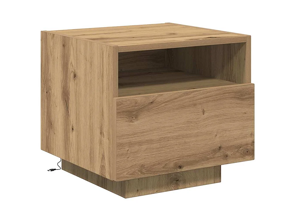 Table de chevet avec tiroir Chêne artisanal 40 x 39 x 37 cm