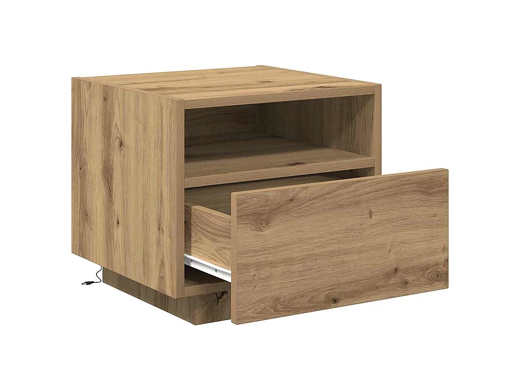 Table de chevet avec tiroir Chêne artisanal 40 x 39 x 37 cm